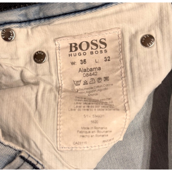 Boss Hugo Boss Jeans Mens Alabama Regular Fit 35x29 Faded Blue Style Retail-$165 - Picture 4 of 10
